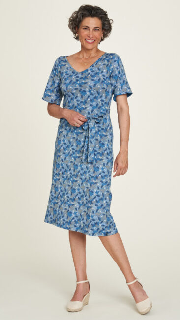 tranquillo-jurk-midi-v-neck-bloom