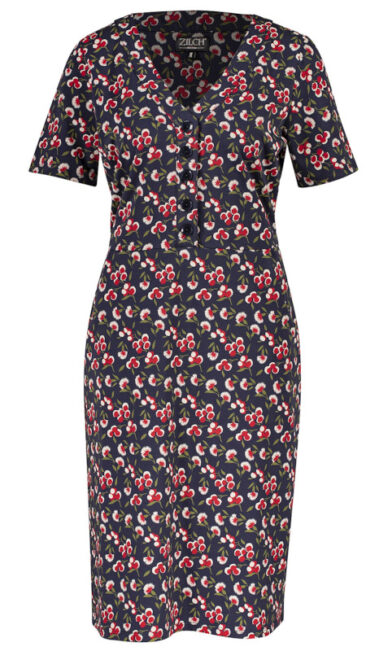 zilch-jurk-v-neck-buttons-marigold-ink