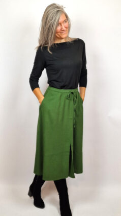 nice-things-rok-flared-green-surkana-shirt-black
